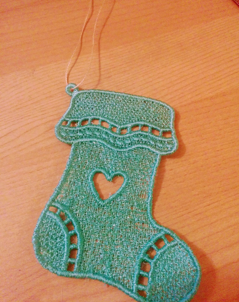 One 1 Embroidered Lace Christmas Ornaments image 1