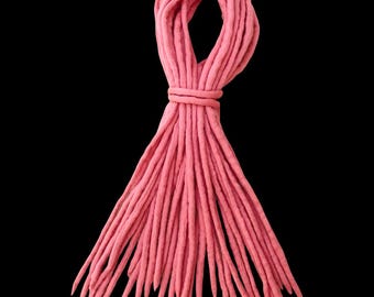 Orchideen pink Handmade Wolle Dreadlocks - 16 Doppelendige DE Merino Wolle Dreads