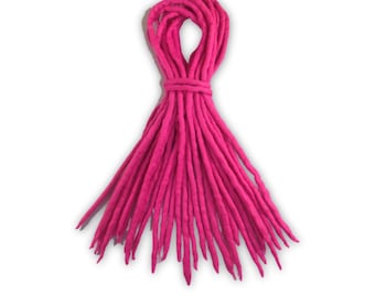 Rosa Dreadlocks - Handgemachte Double Ended DE Merino Wolle Dreads - PINK Dread Dreadlock Erweiterungen Dreads