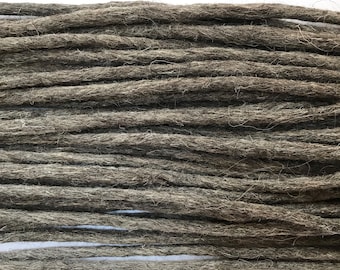 Dunkelgraue Herdwick Naturwolle Dreadlocks - 16 Doppelendige DE Naturwolle Dreads