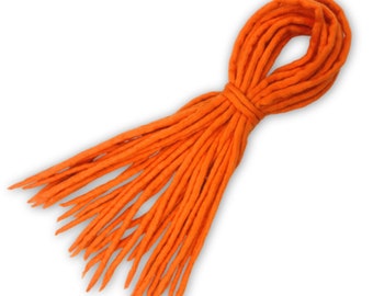 Orange Dreadlocks - Handmade Double Ended DE Merino Wool Dreads - Dread Dreadlock Extensions