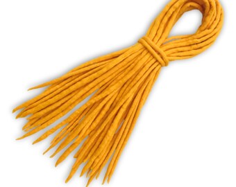 Ringelblumen gelbe Dreadlocks - 16 Doppelendige DE Merino Wolle Dreads