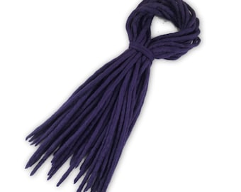 Lila Dreadlocks - Handgefertigte Doppelende DE Merino Wolle Dreads - Dread Dreadlocks