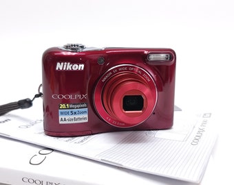 Nikon Coolpix L32 20.1MP Pocket Compact Point and Shoot Digital Camera Ruby Red WORKING