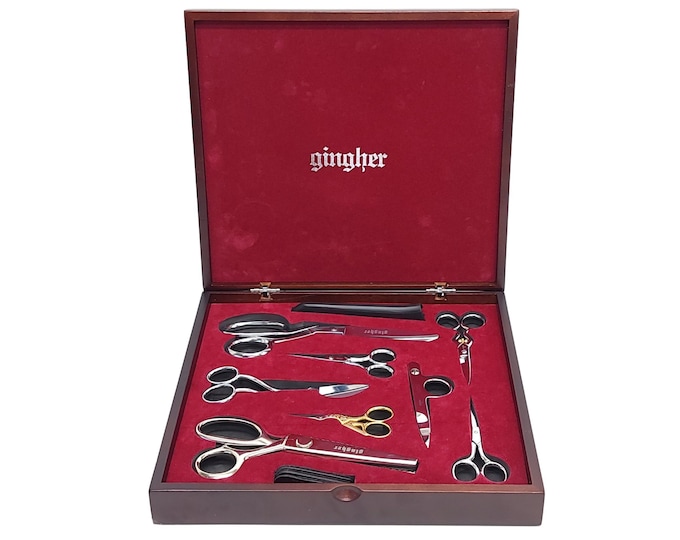 Gingher 8 Piece Scissor Collector Box Set Embroidery Dressmaker Shears