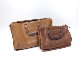 Vintage Leather Coach Briefcase Bags, Gifts for Us, 2 Bag Set, Laptop Tablet Bag, Messenger Bag