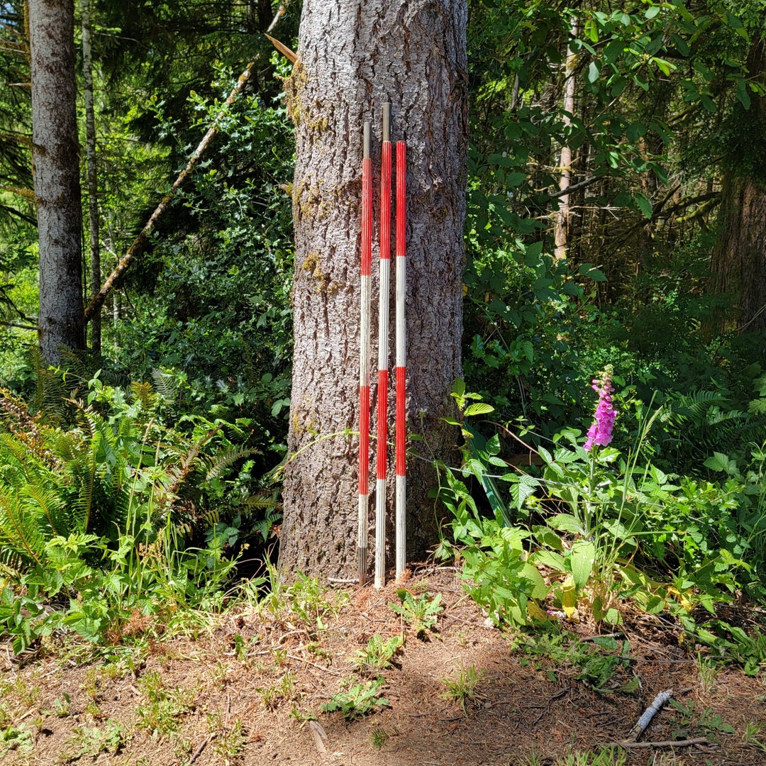 Vintage Survey Rod Invincible Keuffel & Esser Garden Stakes Metal Poles ...