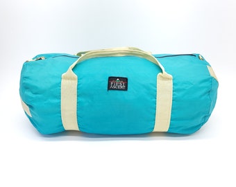 Vintage 70's First Ascent Duffle Bag - Sleeping Bag Bag - Teal & Gold