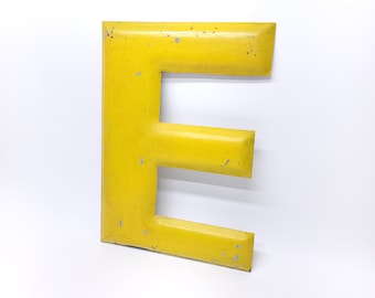 Extra Large Vintage Metal E Marquee Letter