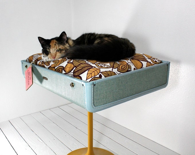 Upcycled Suitcase Pet Bed With Pedestal Base Etsy