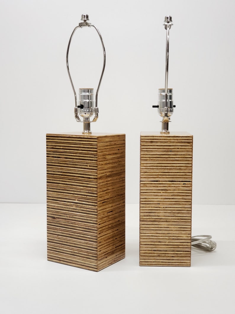 Handmade Medium Walnut Plywood Lamp image 6