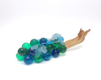 Lucite Grape Cluster - Beautiful Blues and Greens- Extra Large