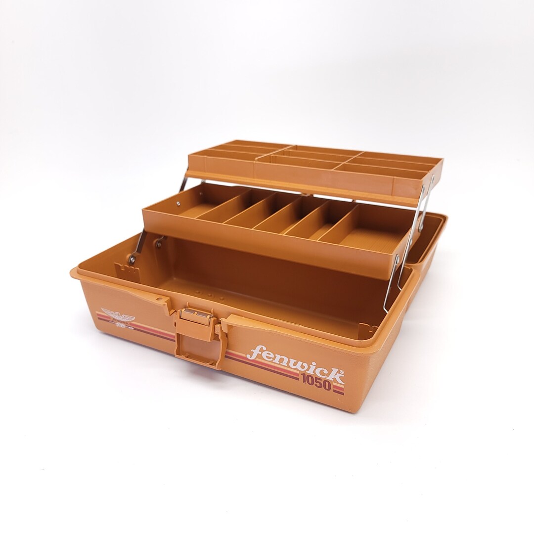1987 Fenwick 1050 Tackle Box Pumpkin Orange Grandpa Fishing