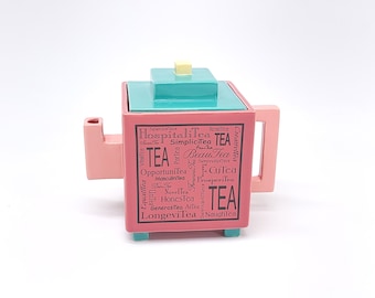 Teapot Aileen Liou Art Deco Modern Ceramic - Pink and Sea Green - Coyne's & Company Tea 42