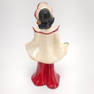 Ceramic Geisha Girl Florence 1950's Red & Gold Beautiful image 7