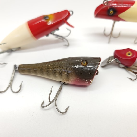 Vintage Wood Fishing Lure Assortment, Bass-oreno, Large