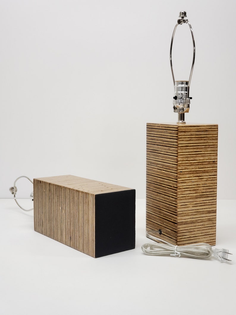 Handmade Medium Walnut Plywood Lamp zdjęcie 7