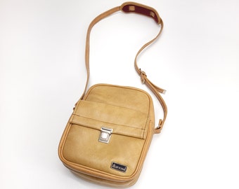 Marsand Vintage Camera Bag Light Brown Zipper Pocket Shoulder Strap Made in USA Photography Messenger Bag Cross body