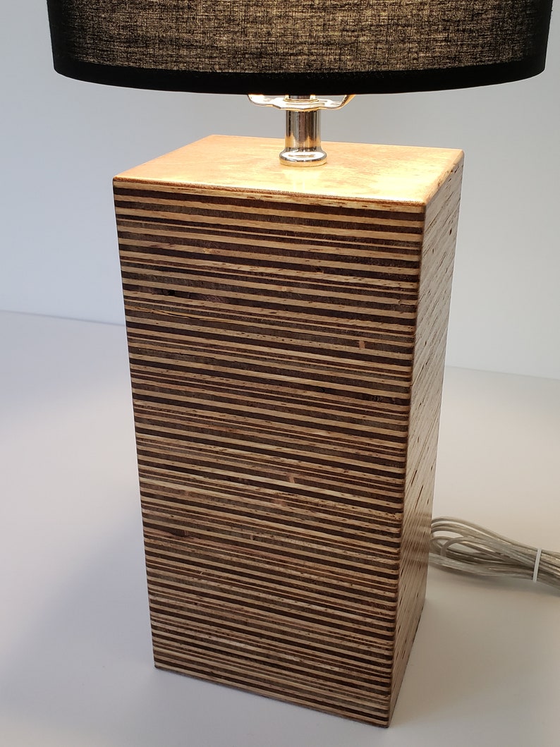 Handmade Medium Walnut Plywood Lamp image 4