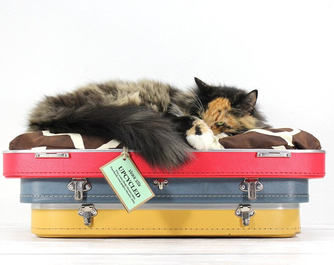 Medium Upcycled Suitcase Pet Bed Etsy