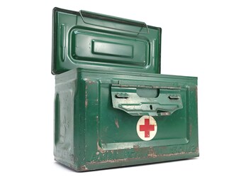 WW2 Era Medical Kit - First Aid - Ammunition Container - Full of Supplies