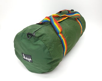 Vintage 70's Slumberjack Duffle Bag - Sleeping Bag Bag - Rainbow