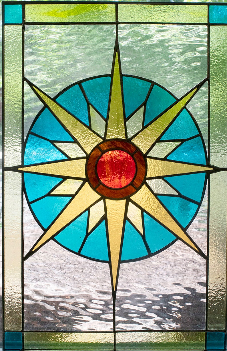Compass Stained Glass Window Image 0
