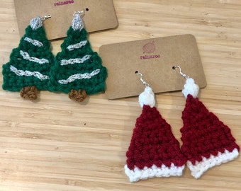 Crocheted Christmas Earrings