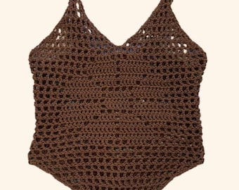 Filet Crochet Playsuit- Chocolate