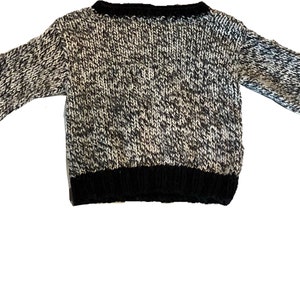 Cropped Black & White Sweater