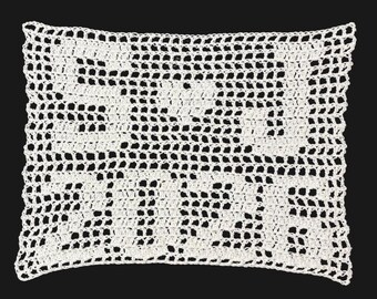 Custom Filet Crochet Tapestry- Wedding Tapestry-Anniversary Tapestry