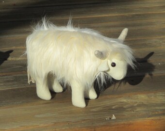 Plush White Scottish Highland Cow