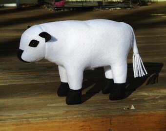 Plush Britsh White Cow