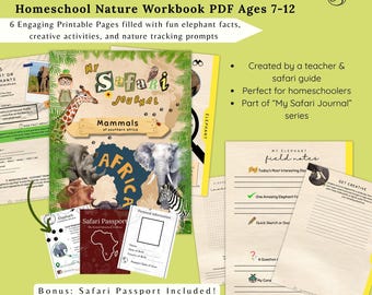 Elephant Safari Journal Printable: Kids' Nature Activity Workbook (PDF)
