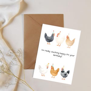 Clucking Happy Birthday Card | Funny Chicken Birthday Card | Digital Download
