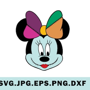 Minnie Mouse face svg,png,dxf,jpeg, cut files for Minnie Mouse cricut silhouette, clipart, INSTANT DOWNLOAD