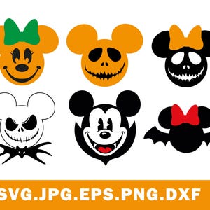 Mickey and Minnie Halloween Svg, Mouse Halloween Svg, Cartoon Halloween Svg, Kids Halloween Svg, Mickey Halloween clip art