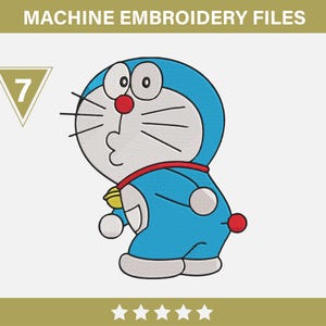 Doraemon Machineborduurontwerp 7 maten Direct downloaden