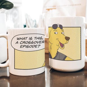 Caneca Bojack Horseman | Presente para fãs do Sr. Peanutbutter | Um episódio crossover da série Netflix, caneca de cerâmica e esmalte exclusiva para fãs