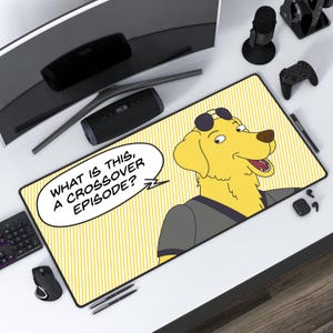 Mr. Peanutbutter Desk Mat, Crossover Episode Quote, BoJack Horseman Fan Art, Netflix Show Gift, Large Mouse Pad, Adult Cartoon, Funny Decor