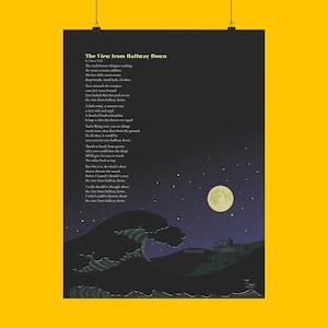 Stampa di BoJack Horseman / Poesia "The View from Halfway Down" / Regalo unico per i fan / Tela ispiratrice Netflix, con e senza cornice