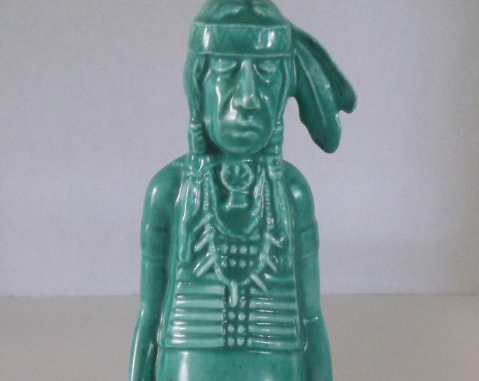 Vintage Rare Ceramic Native American Indian Figurine With Pouch for