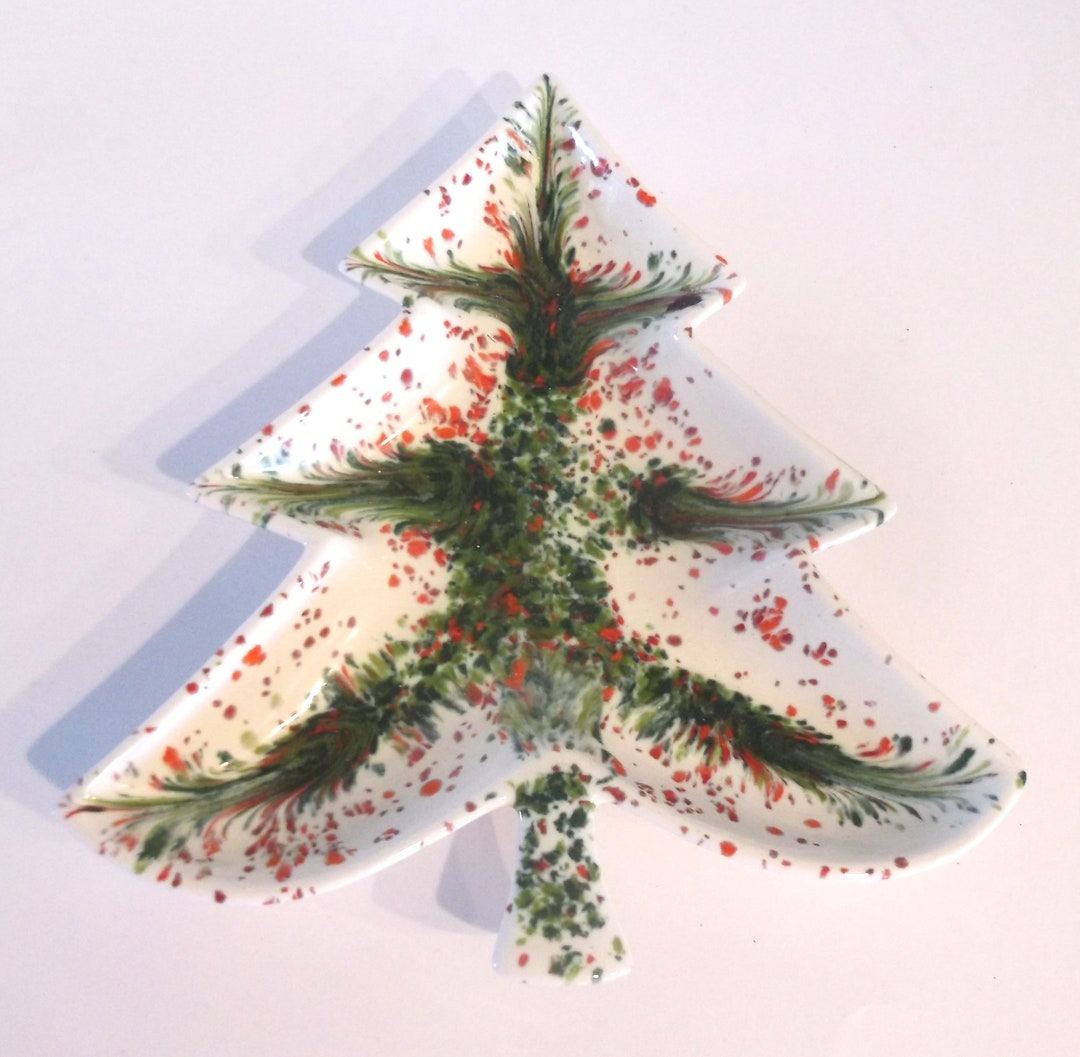 Vintage Ceramic Christmas Tree Candy Dish Etsy