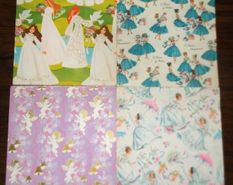 4 Vintage Sheets Wedding Gift Wrap Wrapping Paper