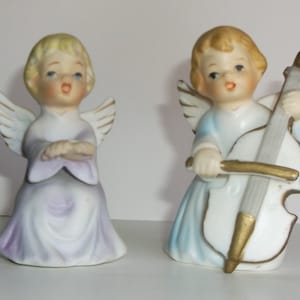 Vintage Schmid Bros. Made in Japan Ceramic Angel Figurines