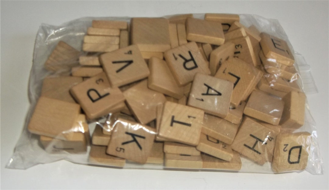 Vintage 96 Pc. Wooden Scrabble Tiles for Crafts Replacements Etsy