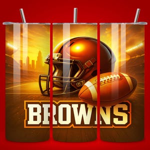 BROWN Football team 20oz Skinny Tumbler Wrap PNG, Seamless Design, 20oz Sublimation Tumbler, Digital Download Image