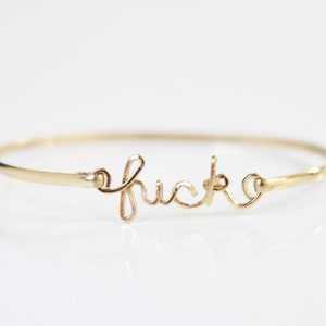 Single Gold-Filled or Sterling Silver f-ck Bracelet image 2