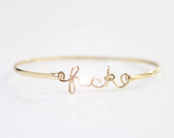 Single Gold-Filled or Sterling Silver "f-ck" Bracelet