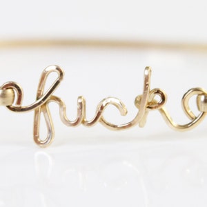 Single Gold-Filled or Sterling Silver f-ck Bracelet image 3